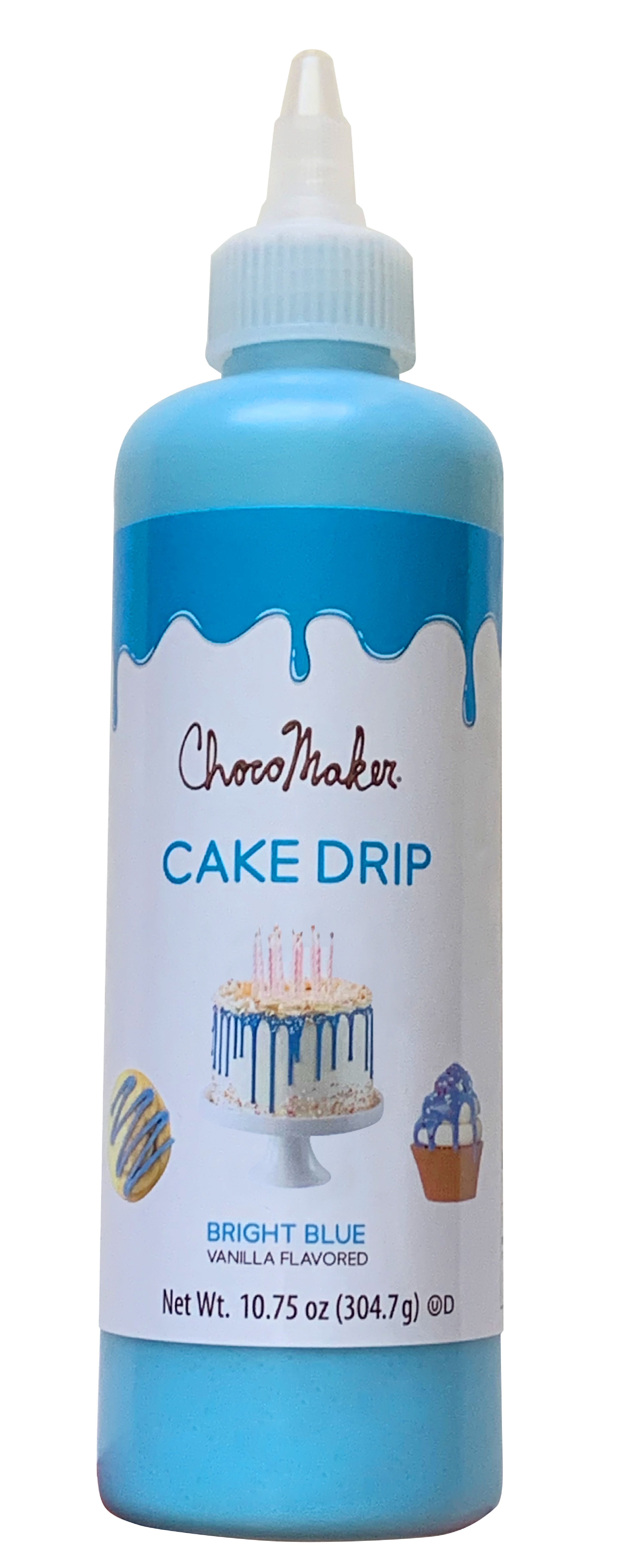 ChocoMaker Bright Blue Vanilla Flavored Cake Drip, 10.75oz Microwavable Bottle