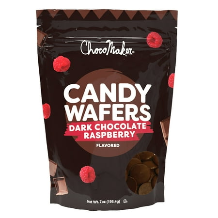 ChocoMaker Dark Chocolate Raspberry Flavored Candy Wafers 7oz