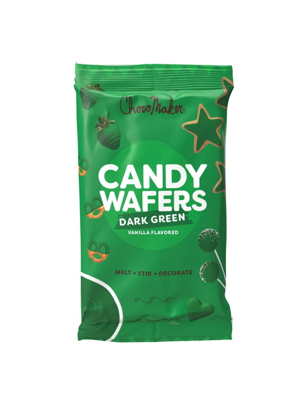 ChocoMaker Dark Green Vanilla Flavored Candy Wafers 12oz