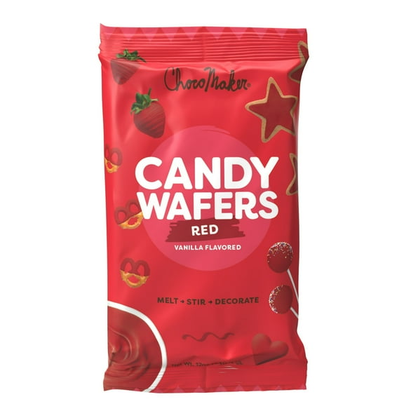 ChocoMaker Red Vanilla Flavored Candy Wafers, 12oz, Gluten Free, Wheat Free pack of 2