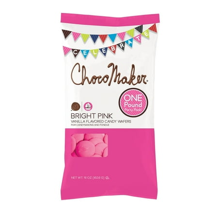 ChocoMaker Vanilla Flavored Candy Wafers, Bright Pink