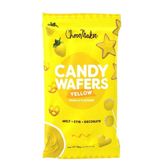 ChocoMaker Yellow Vanilla Flavored Candy Wafer Melts, 12 oz (340.2g), Gluten Free(2 Packs)