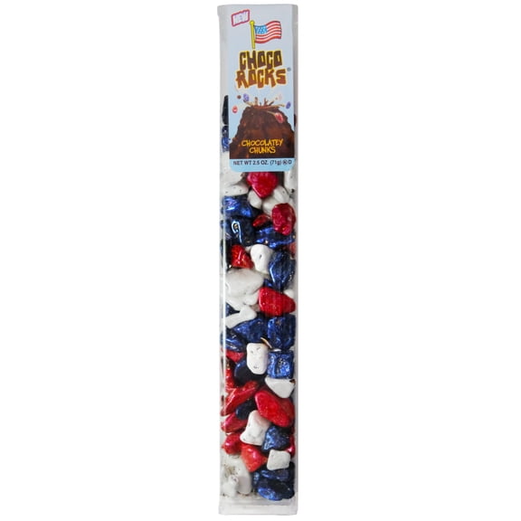 ChocoRocks Chocolate Candy Pebbles - American Spirit Mix - Resealable Package - Single 2.5 oz Tube By CandyKorner