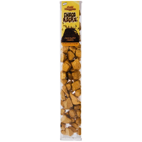 ChocoRocks Chocolate Candy Pebbles - Gold Nuggets - Resealable Package - Single 2.5 oz Tube By CandyKorner