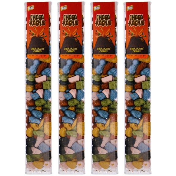 ChocoRocks Chocolate Candy Pebbles - Original Mix - Resealable Package - Four 2.5 oz Tubes By CandyKorner