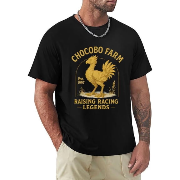 Chocobo Farm Racing Legends Game Inspired Retro Gamer Graphic T-shirt, for men & women, up to size 5XL.