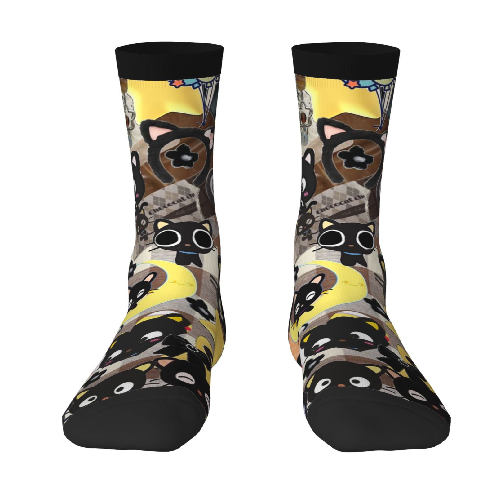 Chococat Adult Patterned Dress Crew Socks Fits Shoe for Mens Womens ...