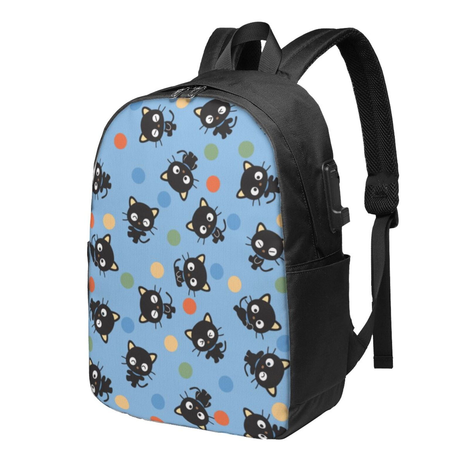 Chococat Backpack with USB Charging Port, Travel Laptop Backpack, Water Resistant Computer Bag, Durable Daypack, Fit 16 Inch Notebook