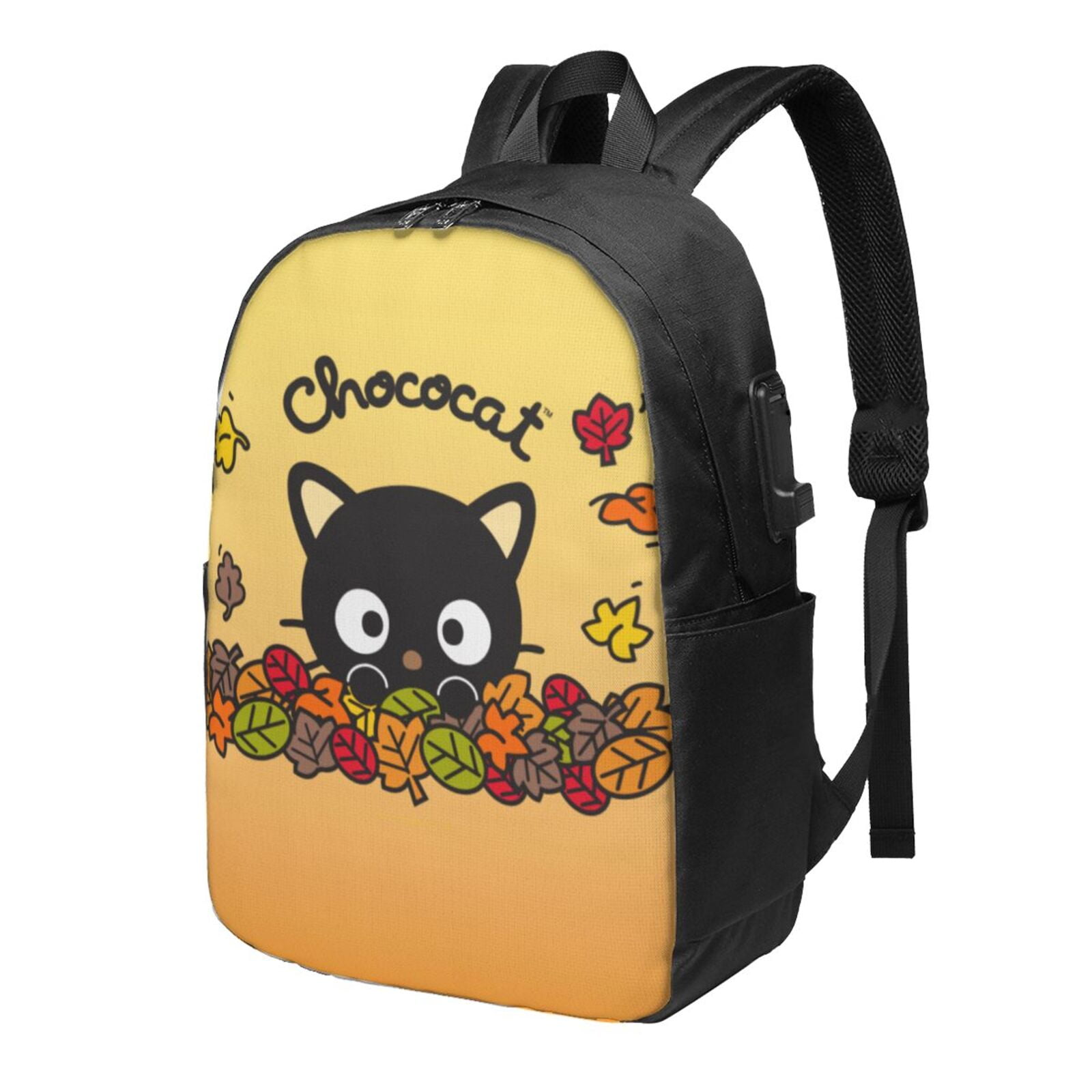 Chococat Backpack with USB Charging Port, Travel Laptop Backpack, Water Resistant Computer Bag, Durable Daypack, Fit 16 Inch Notebook