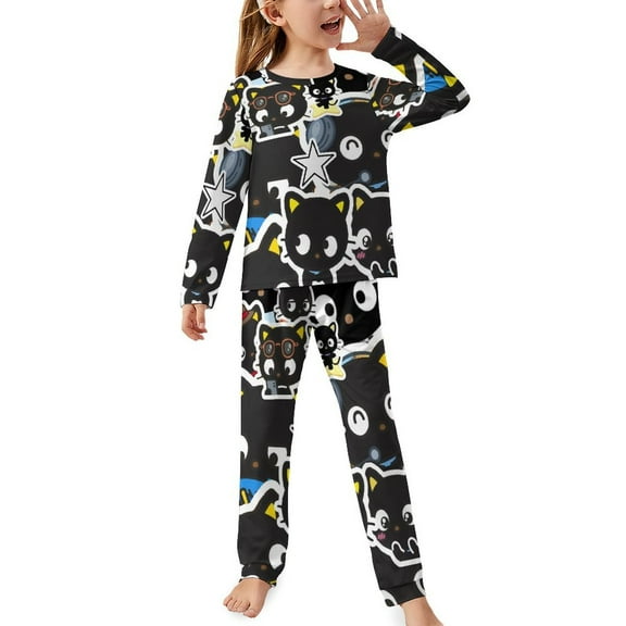 Chococat Long Sleeve Top And Pants 2 Piece Pajama Set