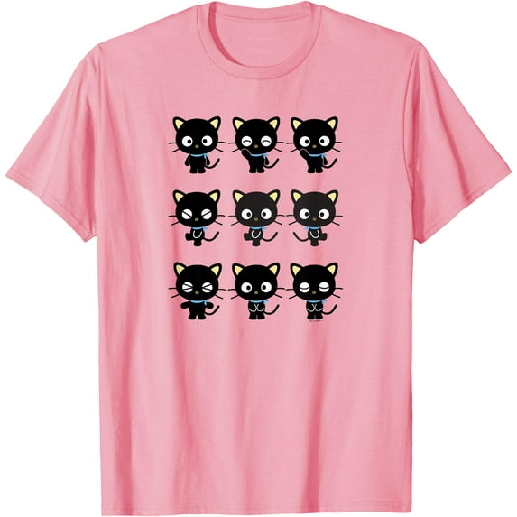 Chococat Many Expressions Cute DTG Print Unisex T-Shirt,Light Pink Color,Size XL