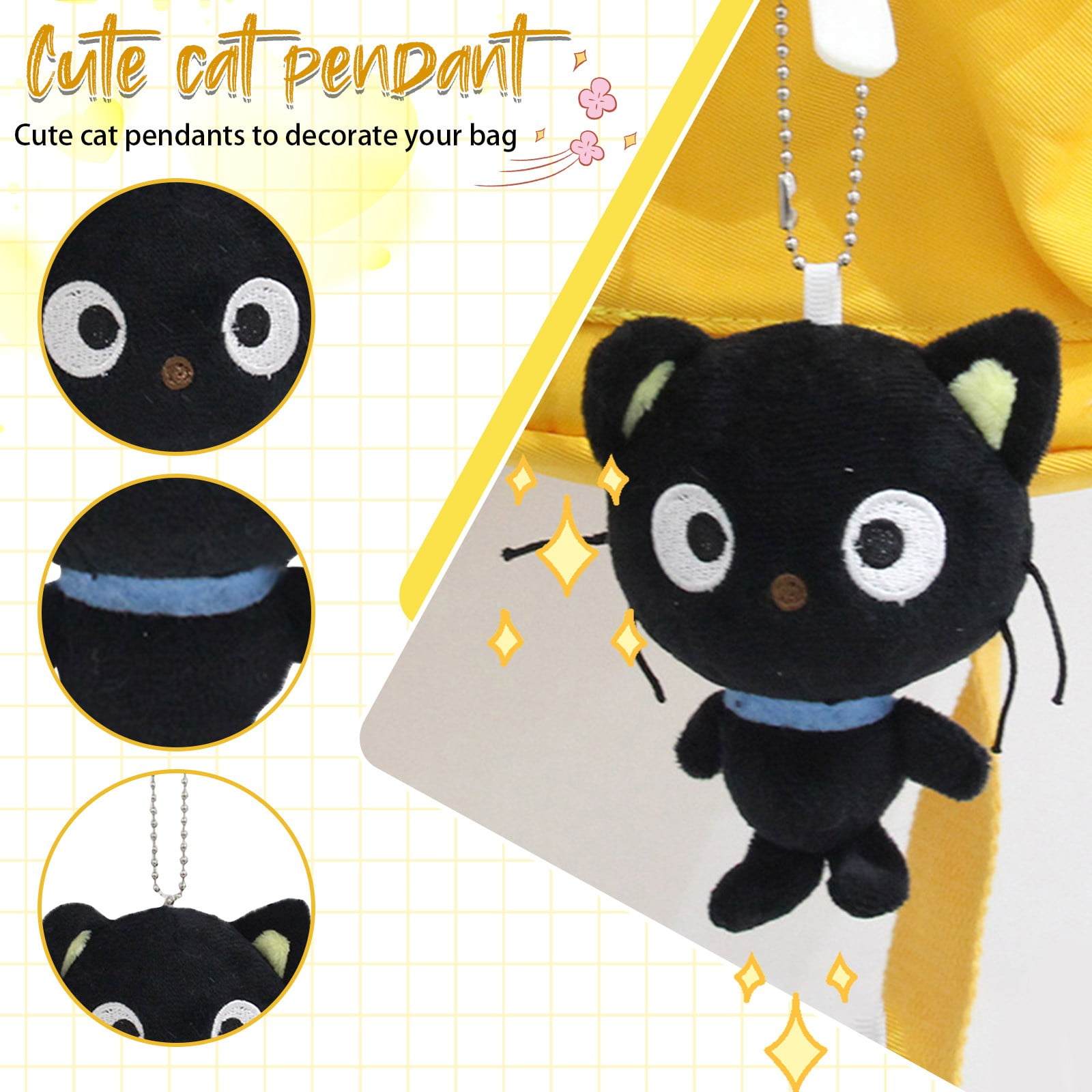 Mofusand Shark Cat Plush Keychain – Kawaii Cartoon Pajama