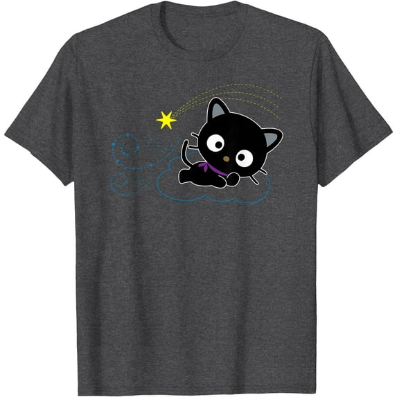 Chococat Shooting Star DTG Print Unisex T-Shirt,Dark Heather Grey Color,Size YL