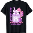 thumbnail image 1 of Chococat Strawberry Milk DTG Print Unisex T-Shirt,Black Color,Size 5XL, 1 of 5