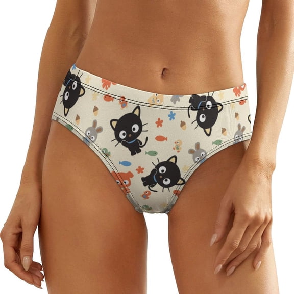 Chococat Women's Underwear Low Rise Full Coverage Briefs Breathable Underpants Ladies Regular Plus Size Panties