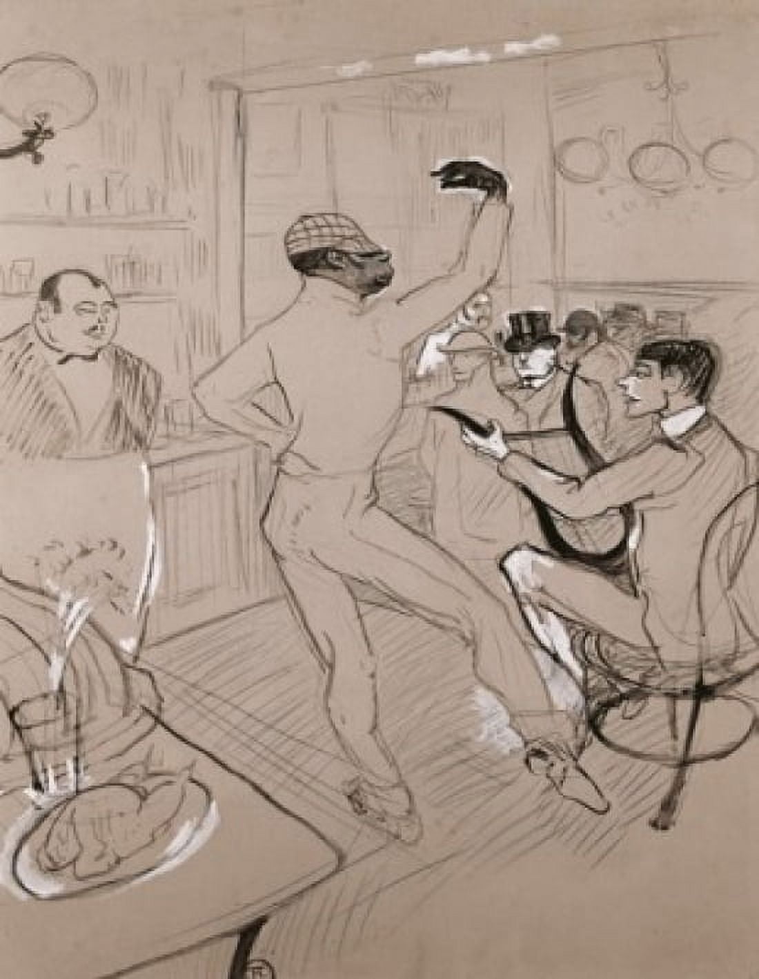 Chocolat Dansant ca1896 Henri de Toulouse-Lautrec (1864-1901 French) Drawing Musee Toulouse-Lautrec Albi France Canvas Art - Henri de Toulouse-Lautrec (24 x 36)