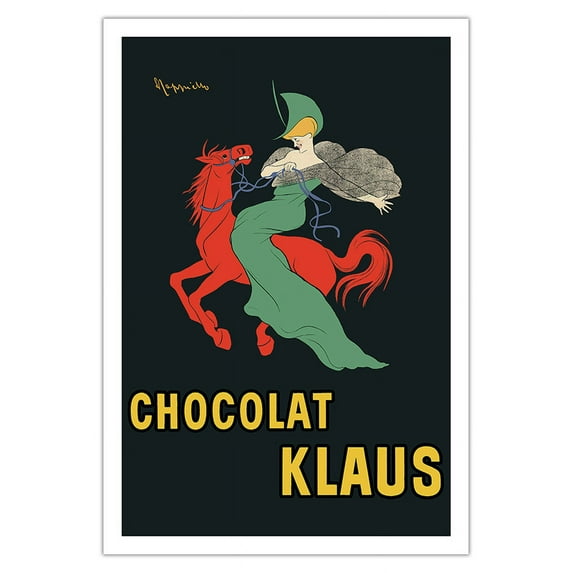 Chocolat Klaus - Swiss Chocolates - Vintage Advertising Poster by Leonetto Cappiello c.1903 - Fine Art Matte Paper Print (Unframed) 30x44in