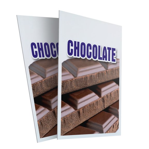 Chocolate (2-PACK) 24" x 36" Plastic Signs | Sign Insert 4mm Corrugated Plastic Signs Storefront Window Poster