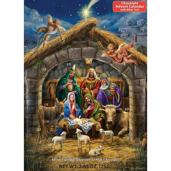 Chocolate Advent Calendar-In the Manger (10 x 13.75)