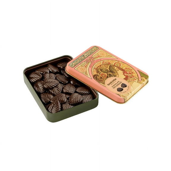 Chocolate Amatller Spanish 70% Cocoa Leaves Retro Tin (Tin Design Varies) 60g MADE IN BARCELONA, SPAIN