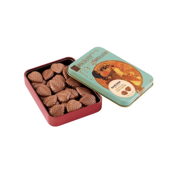 Chocolate Amatller Spanish Milk Chocolate Leaves Retro Tin (Tin Design Varies) 60g MADE IN BARCELONA, SPAIN