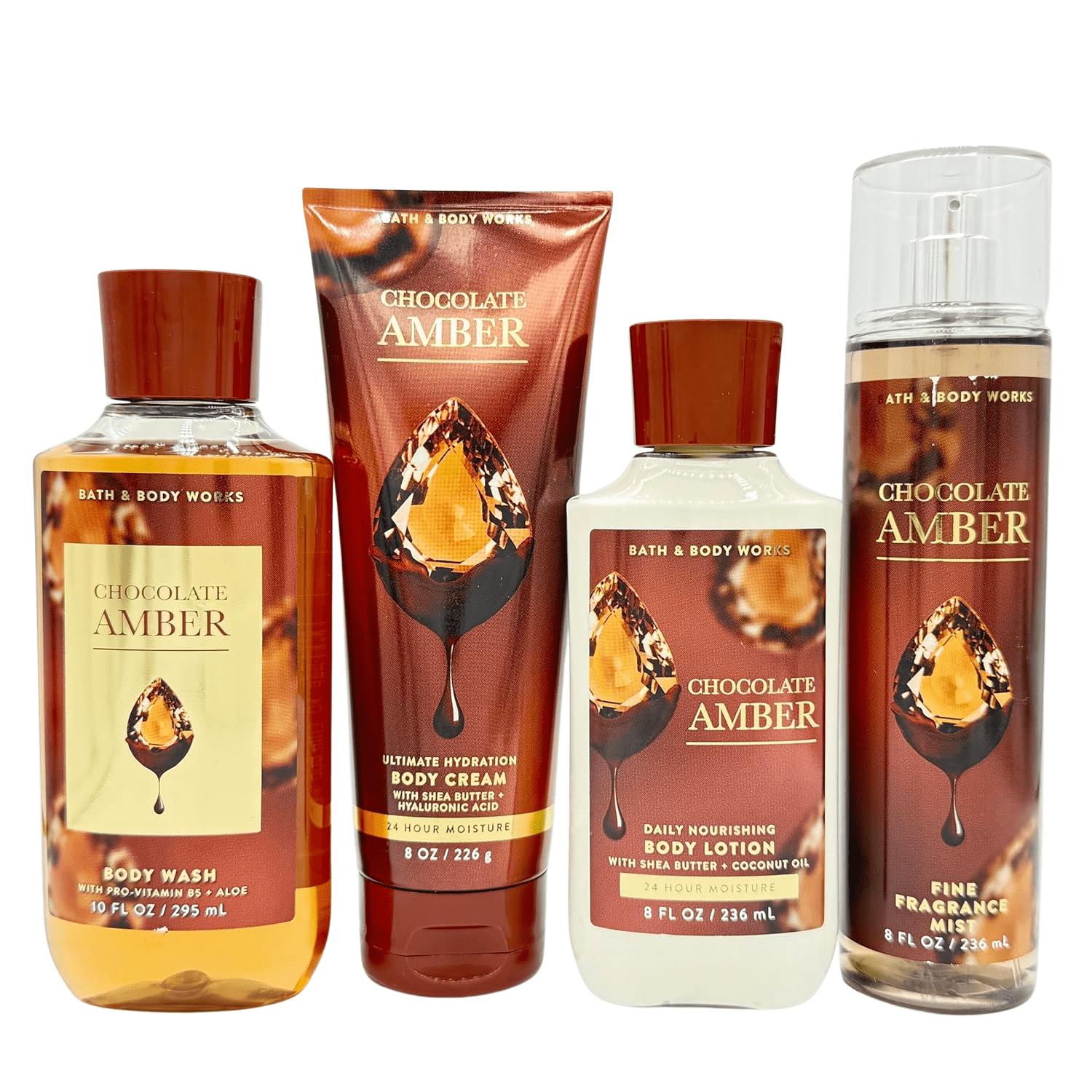 Chocolate Amber Gift Set By Bath Body Works Full Size