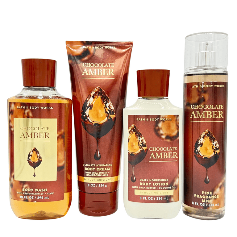 Chocolate Amber Gift Set By Bath + Body Works - Full Size