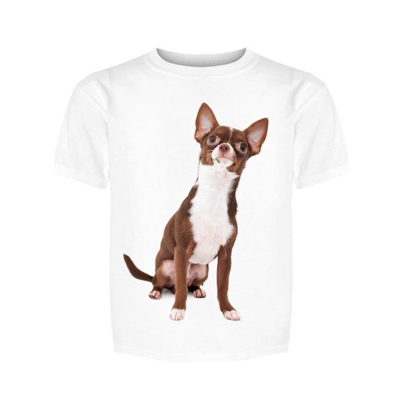 Chocolate And White Chihuahua Tee Girl's -Image by Shutterstock