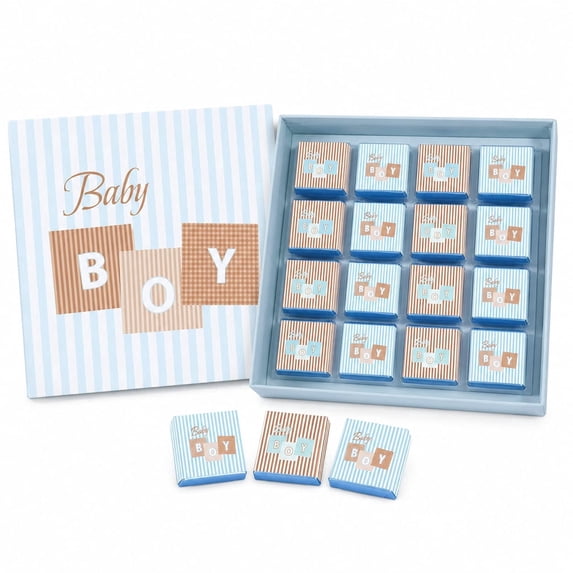 OMNIYA Delicacy Chocolate Candy Baby Boy Box Mixed Nuts 32 Pieces 1.27 Pounds