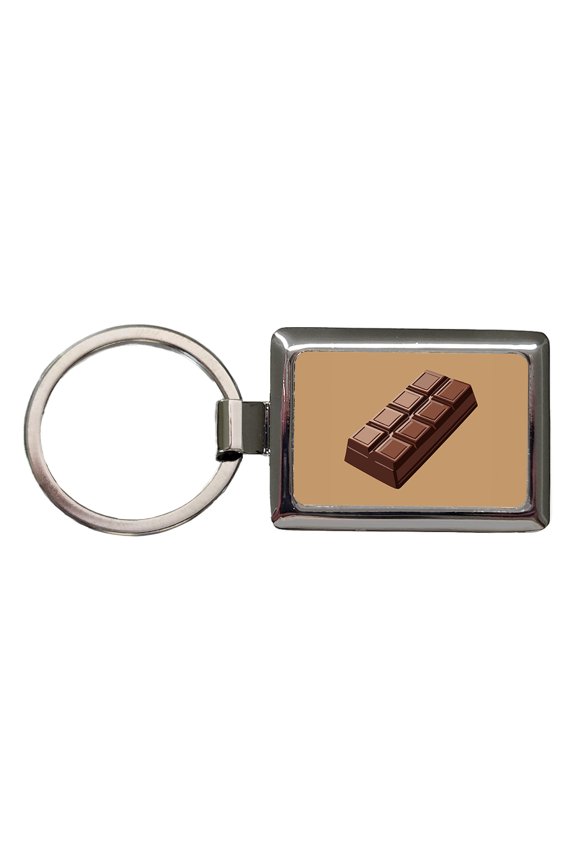 Chocolate Bar Candy Metal Rectangle Keychain
