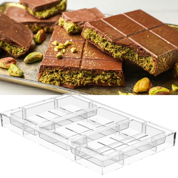 Chocolate Bar Marker Mold Easy Demold Polycarbonate Candy Bar Mold Transparent Chocolate DIY Tool for Halloween Birthday Party