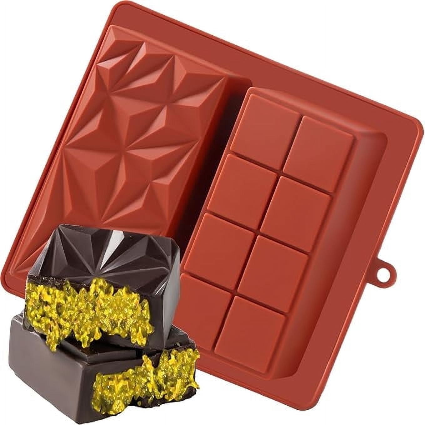 Chocolate Bar Mold Deep Dubai 1 Inch Pistachio Chocolate Bar Silicone Thick Mold for Stuffed Bar, Large Candy Bar Mold for Filling