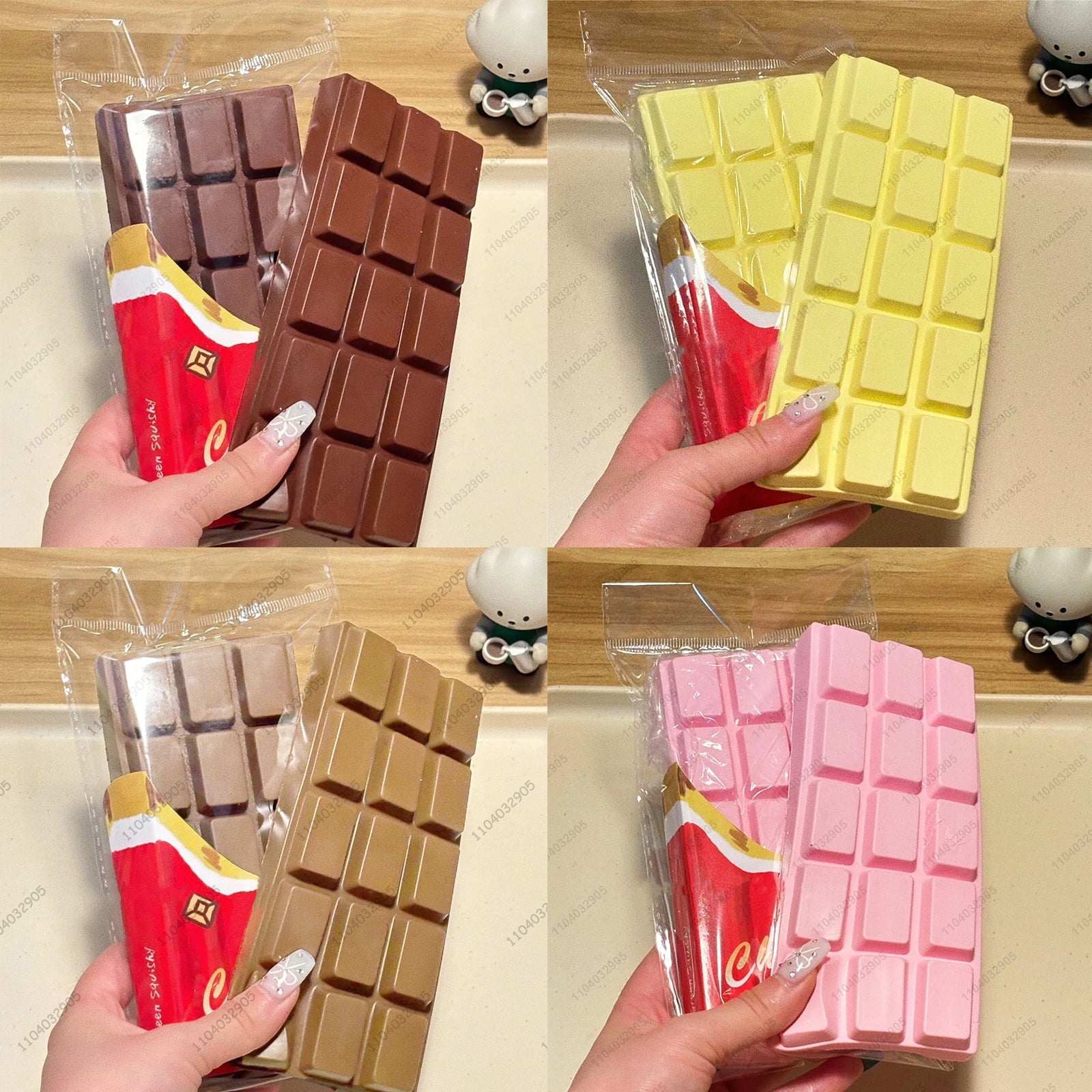 Chocolate Bar Slow Rising Squishy Toy, Moist Soft Fidget Toys for Anti Stress & ASMR Sensory, Gift for Kids & Adults