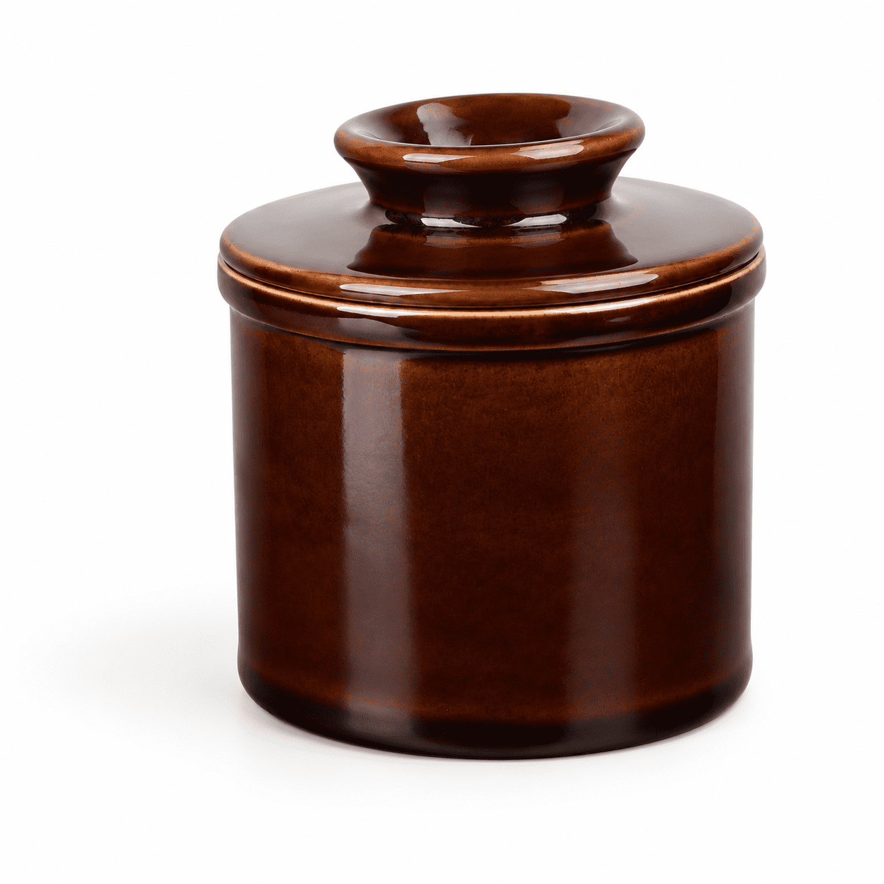 Chocolate Black Ceramic Butter Dish Crock for Countertop Kitchen ...