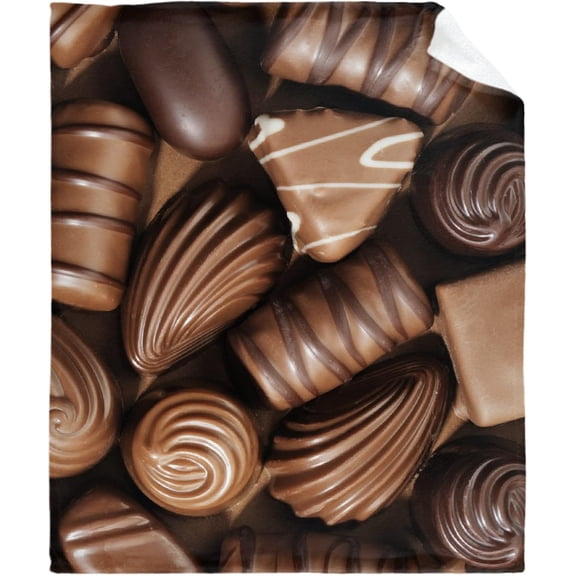 Chocolate Blanket Cozy Soft Lightweight Flannel Throw Blanket for Bed Sofa Travel All Season 60"x50"
