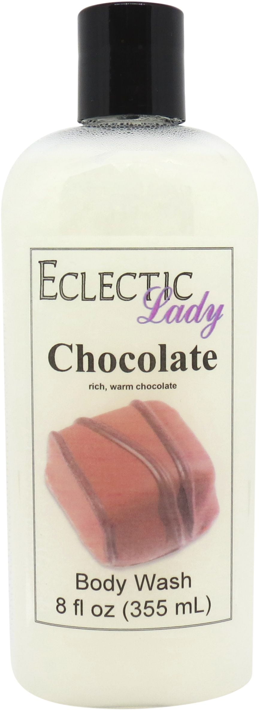 Chocolate Body Wash by Eclectic Lady, Liquid Shower Gel for Women and Men, 8 Ounces
