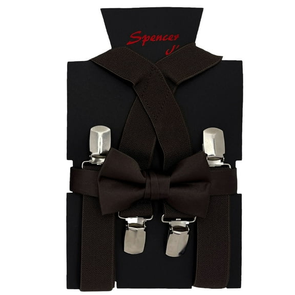 Chocolate X Back Suspenders & Bow Tie Set Boys'