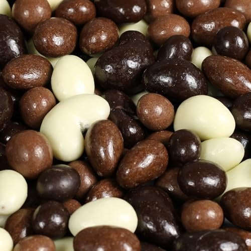Gourmet Chocolate Bridge Mix Medley by Its Delish, 10 Lbs Bulk Bag Dark, Milk, and White Chocolate Coated Peanuts, Almonds, Raisins, Espresso Beans, Cashews, Macadamia Nuts Candy Kosher Dairy