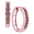 thumbnail image 1 of Chocolate Brown 10K Ravishing Rose Gold Stylish Hoop Earrings 1/2 Ctw, 1 of 2