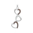 thumbnail image 1 of Chocolate Brown 10K White Gold Triple Lovely Sparkling Heart Necklace Pendant 1/6 Ctw, 1 of 2