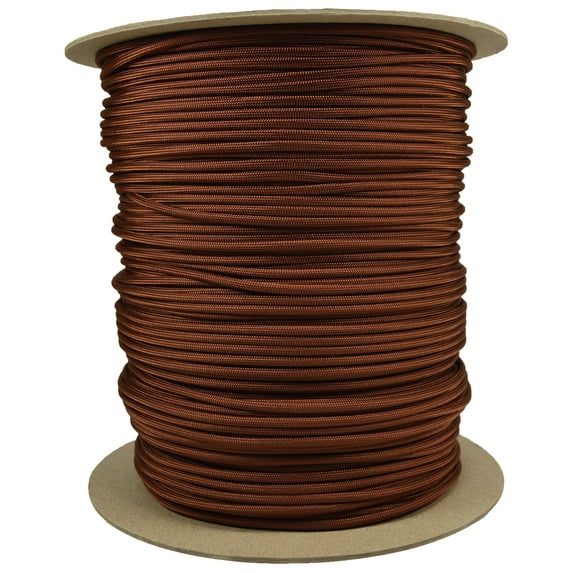Chocolate Brown 750 Type IV Cord 11 Strand Paracord - 1000 Foot Spool