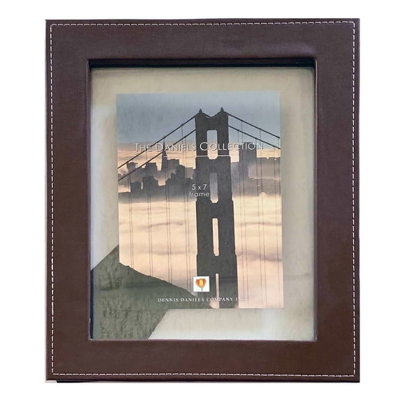 Chocolate-Brown COSMOPOLITAN FLOAT Leather 5x7 frame by Dennis Daniels - 5x7