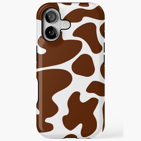 Chocolate Brown Cow Skin Animal Print Pattern iPhone Case 17 11 12 13 14 15 16 Pro Max