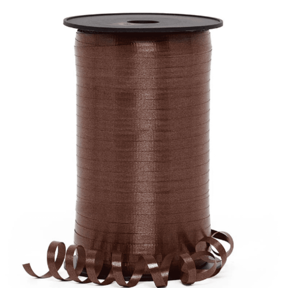 Crimped Ribbon Chocolate Brown Crimped Curling Ribbon - 500 Yards, 3/16