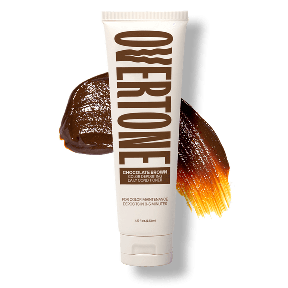 oVertone Daily Color Depositing Conditioner 4.5oz Temporary Hair Dye Conditioner with Shea Butter, Moisturizing Vegan & Cruelty-Free, For All Hair Types & Color-Treated Hair, Chocolate Brown