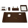 thumbnail image 1 of Chocolate Brown Leather 8-Piece Desk Set, 1 of 2