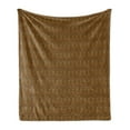 thumbnail image 1 of Chocolate Brown Soft Flannel Fleece Throw Blanket, Geometric Retro Style Repetitive Pattern with Inspiration Earth Tones, Cozy Plush for Indoor and Outdoor Use, 50" x 70", Multicolor, by Ambesonne, 1 of 6