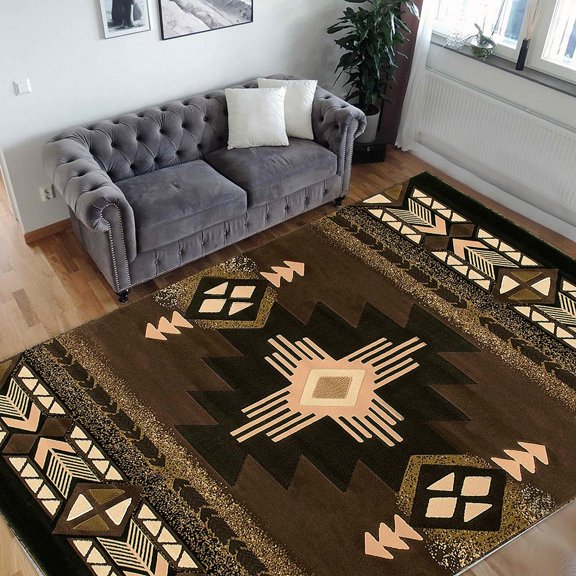 Chocolate, Brown and Beige,Modern Contemporary Cabin Rugs