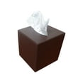 thumbnail image 1 of Chocolate Brown&nbsp;Leather Tissue Box Cover, 1 of 4