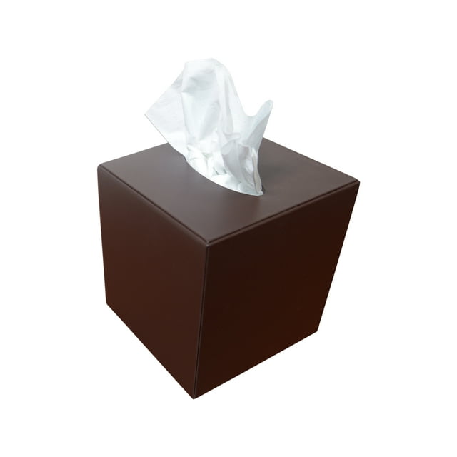 Chocolate Brown&nbsp;Leather Tissue Box Cover